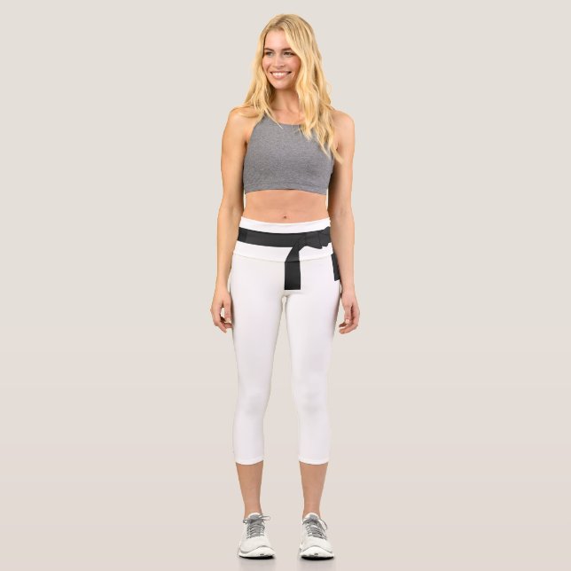 Leggings Capri Karate Judo Black Belt Amusant (Recto)