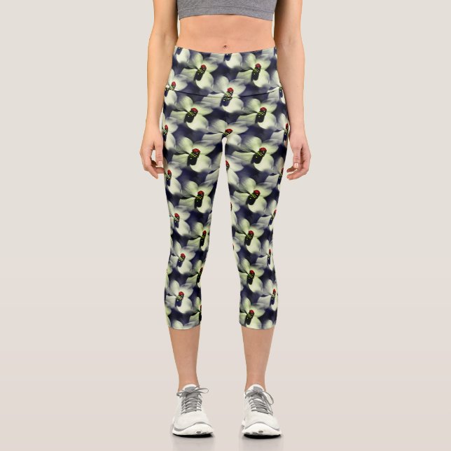 Leggings Capri Ladybug Sur La Fleur De Dogwood Nature (Recto)
