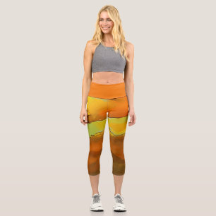 Leggings Capri Lampe de lave, orange et jaune