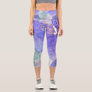 Leggings Capri L'art abstrait coloré et funky