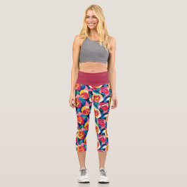 Leggings Capri Layered Roses of Love
