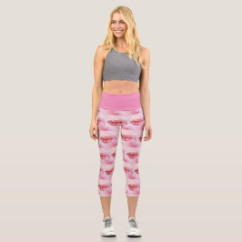 Leggings Capri Légendes Capri à lèvres en rose