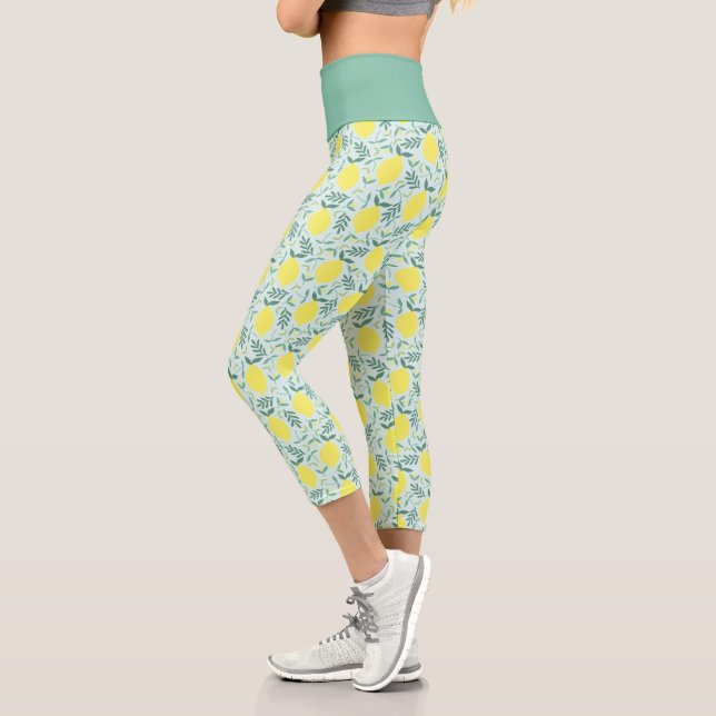 Leggings Capri Légendes capri motifs fraîches au citron (Gauche)