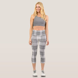 Leggings Capri Légendes En vichy Capri gris et blanc pour femmes