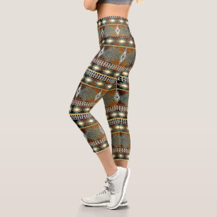 Leggings Capri Léggations capri, motif ethnique du sud-ouest