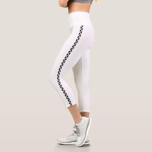 Leggings Capri Legging capri blanc avec rayure latérale noire
