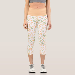 Leggings Capri Legging Capri Peach & Green Organic Pattern