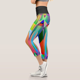 Leggings Capri Legging Taille Haute Multicolore Taille Noir