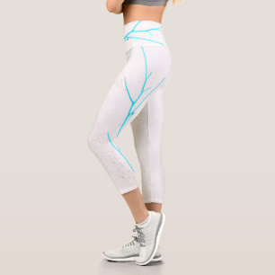 Leggings Capri Legs en béton blanc turquoise Twig