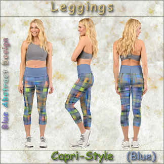 Leggings Capri LÉGUMES DE STYLE CAPRI - Design abstrait bleu