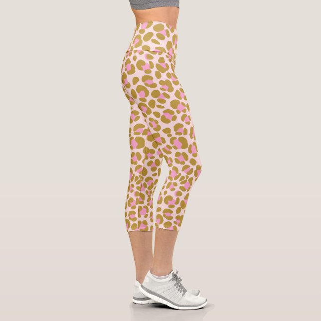 Leggings Capri Léopard Beige Sage rose (Droite)