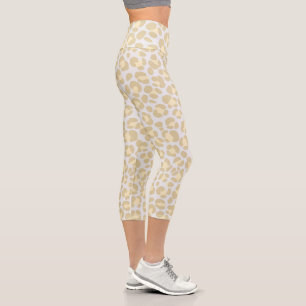 Leggings Capri Leopard Pastel Gris Sage Jaune