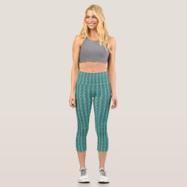 Leggings Capri Les gouttes de pluie sur le métal vert