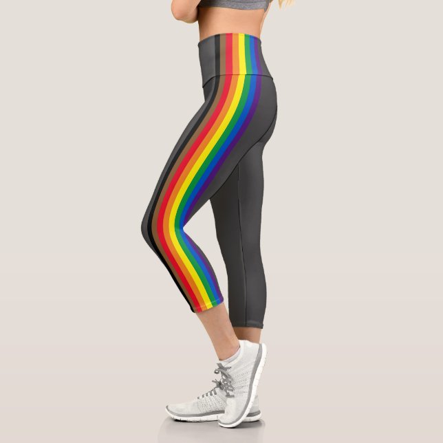 Leggings Capri Lgbtq rainbow stripes gay philly orgueil drapeau g (Gauche)