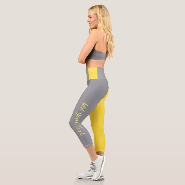 Leggings Capri Light Yellow and Soft Gray Customize (Gauche)