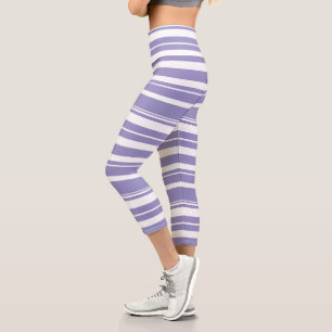 Leggings Capri Lignes d'art Abstrait pastel Pale Lavender violet