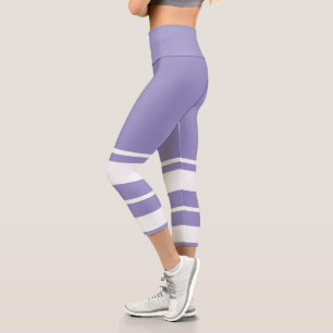 Leggings Capri Lignes d'art Abstrait pastel Pale Lavender violet