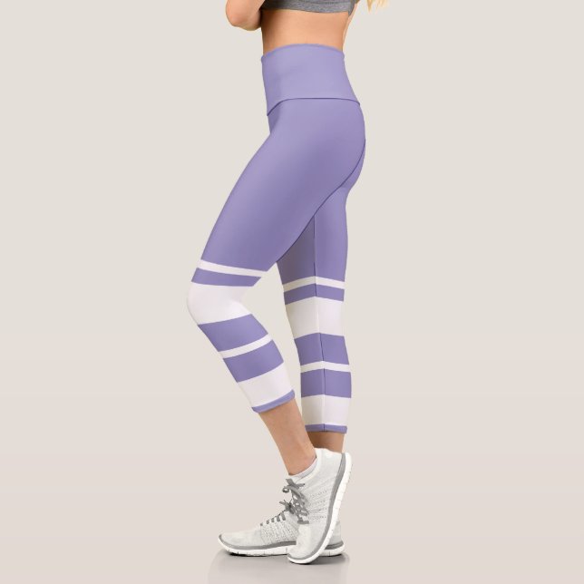 Leggings Capri Lignes d'art Abstrait pastel Pale Lavender violet (Gauche)