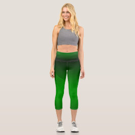 Leggings Capri Lignes géométriques Abstraites sur Vert profond