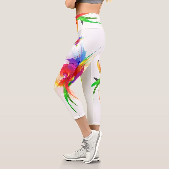 Leggings Capri Lorikeet arc-en-ciel Abstrait (Gauche)