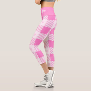 Leggings Capri Love Plaid Collection rose moderne