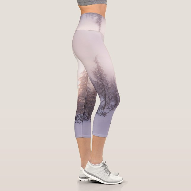 Leggings Capri Lumière du soleil et forêt d'épinettes (Droite)