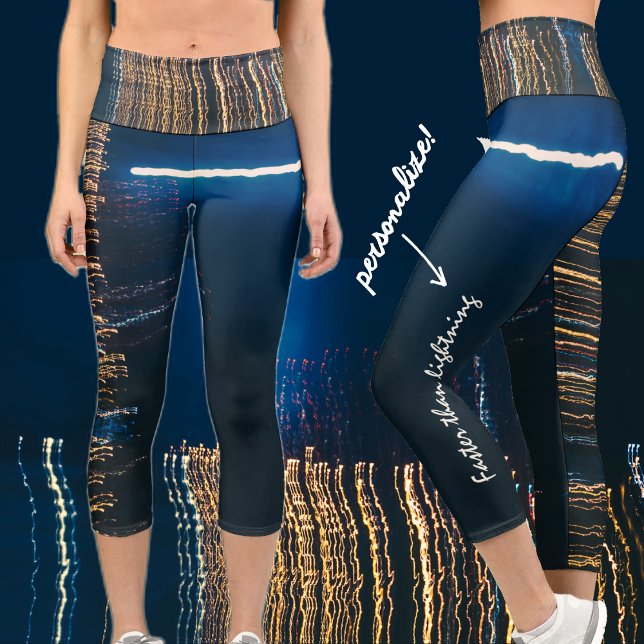Leggings Capri Lumières de ville (Créateur téléchargé)