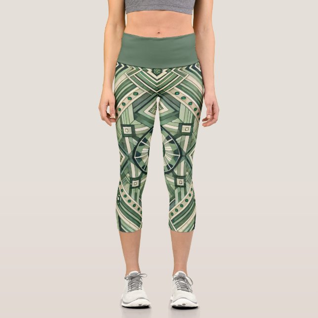 Leggings Capri Machine verte (Recto)