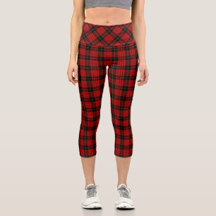 Leggings Capri MacQueen Tartan rouge et noir plaid