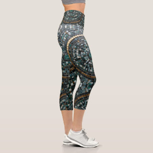 Leggings Capri Macro murale en mosaïque circulaire de luxe