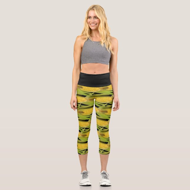 Leggings Capri Maïs Abstrait sur le fût de cuisson Imprimer sur n (Recto)