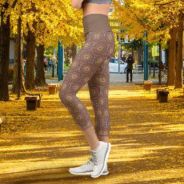 Leggings Capri Mandala Brun