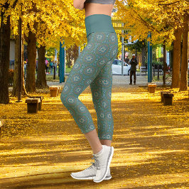 Leggings Capri Mandala Vert