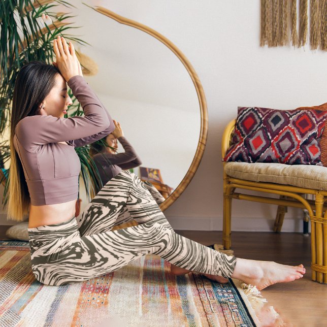 Leggings Capri Marbre Abstrait (Créateur téléchargé)