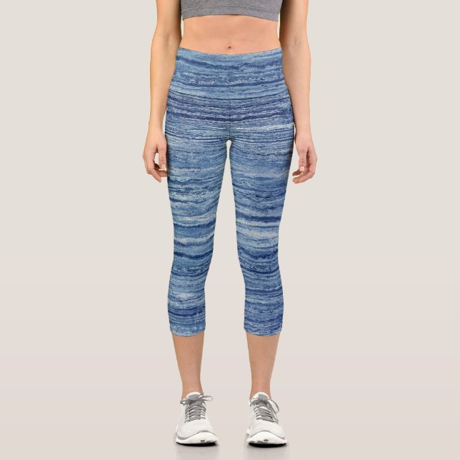 Leggings Capri Marbre bleu (Recto)