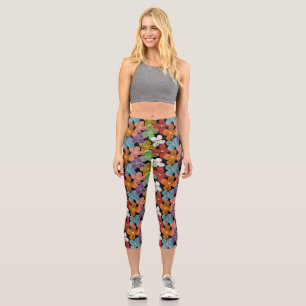 Leggings Capri Marguerites à la craie
