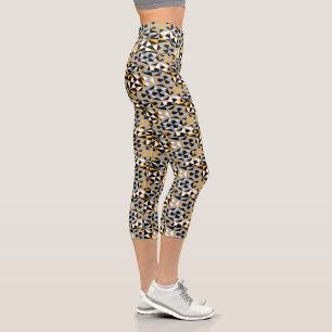 Leggings Capri Mélange géométrique gris gris noir blanc moutar