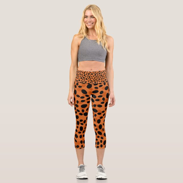 Leggings Capri Ménagerie majestueuse du vecteur d'inspiration ani (Recto)
