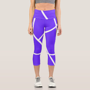 Leggings Capri Minimalisme blanc bleu lavande d'art Abstrait