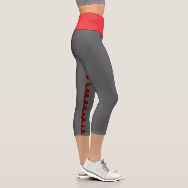 Leggings Capri Mme Fashion Lava Gris Haute taille (Droite)