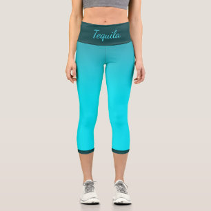 Leggings Capri Modèle de nom bleu turquoise