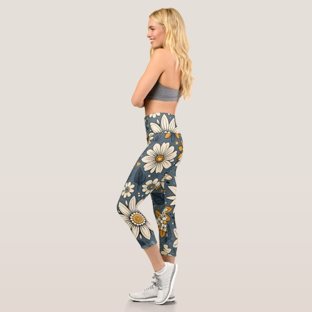 Leggings Capri Modèle Floral vintage (Gauche)