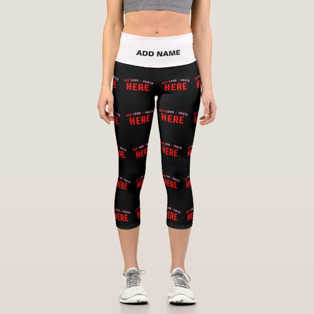 LEGGINGS CAPRI MODERNE ET MODERNE PERSONNALISABLE NOIR VÉRIFIÉ (Recto)