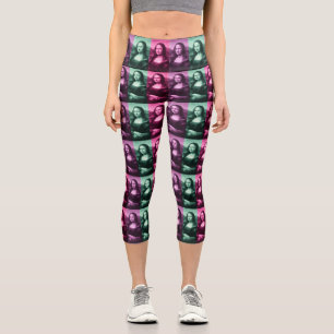 Leggings Capri Mona Lisa Rose vert violet haut taille Capris