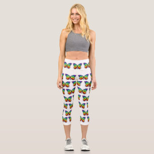 Leggings Capri Monarque papillon arc-en-ciel