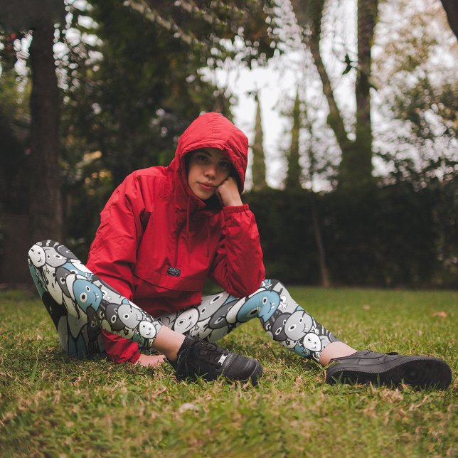 Leggings Capri Monstres caricaturaux amusants (Créateur téléchargé)