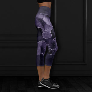 Leggings Capri Moody Agate   Midnight Indigo Deep Purple Glam