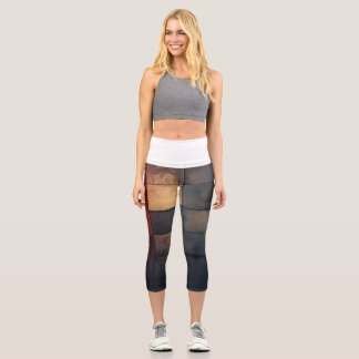 Leggings Capri 🎨 Mosaïque Texturée en Nuances de Couleur 🔲