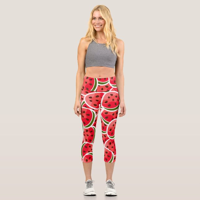 Leggings Capri Motèque hippie branchée rose (Recto)