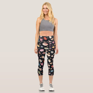 Leggings Capri Motif 1000 Parasols Noir